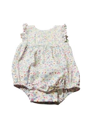 EGG By Susan Lazor White Floral Baby Bubble Romper Size 6 Months